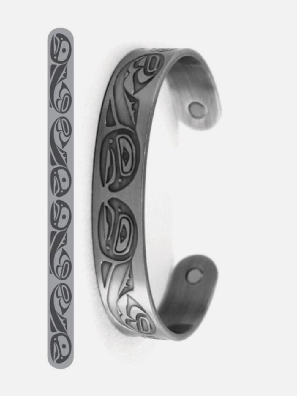 Salmon Silver Brushed Over Copper Bracelet Designer by Paul Windsor Haisla Heilt